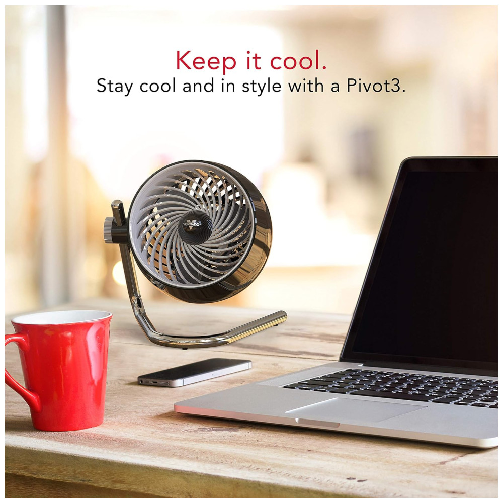 Ventilador Compacto 3 Velocidades e Eixo Pivotante Multidirecional 110V VORNADO CR1 0356 06 Preto - Imagem 3