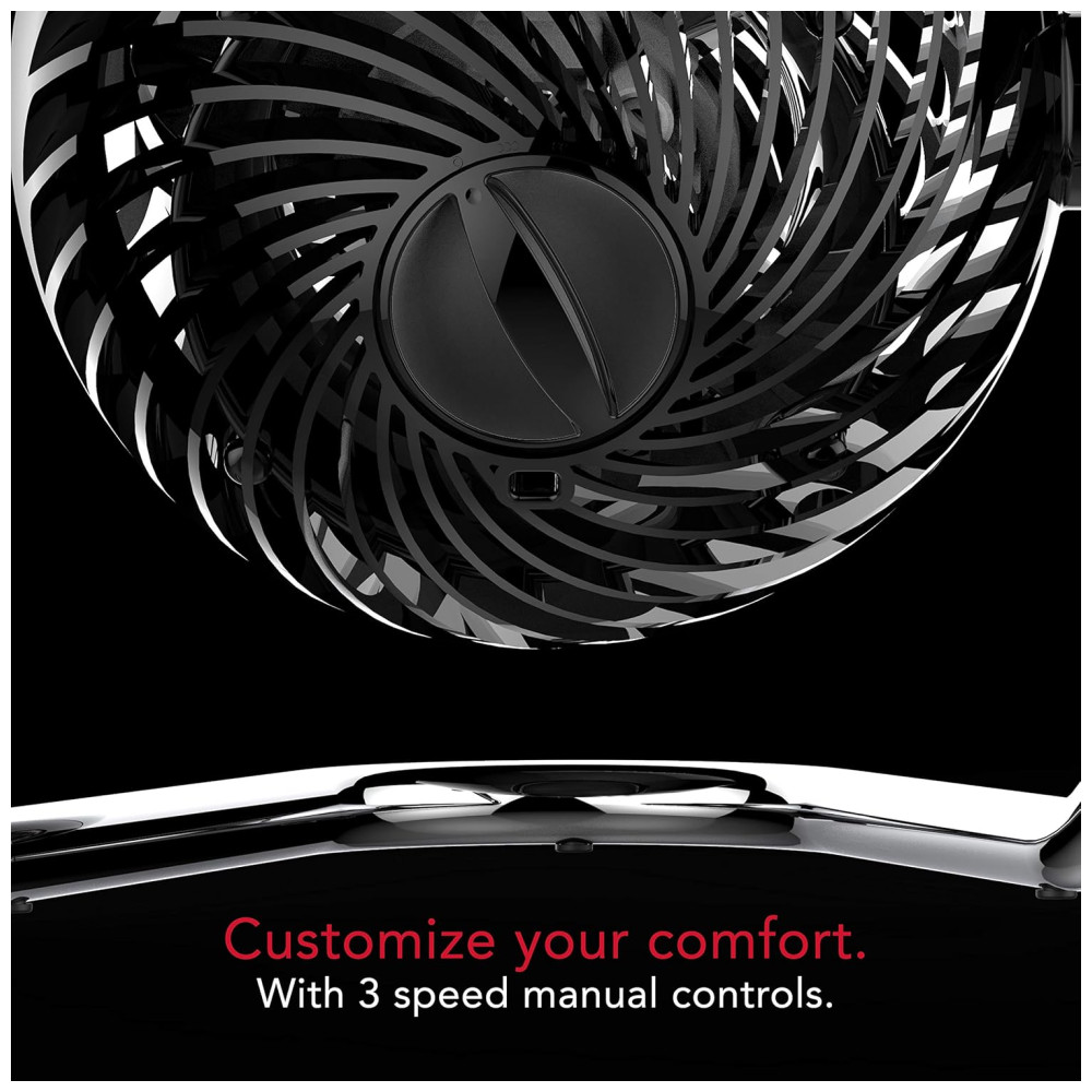 Ventilador Compacto 3 Velocidades e Eixo Pivotante Multidirecional 110V VORNADO CR1 0356 06 Preto - Imagem 4