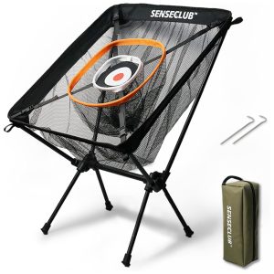 Rede de Prática de Golfe para o Quintal com Tapete e Bolas Alvo de Treino para Chip e Driving InternoSENSECLUB.