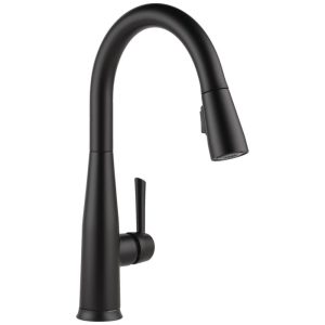 Torneira Cozinha com Tecnologia Touch2O e Pulverizador Pull Down Delta Faucet 9113T-BL-DST Preto Fosco