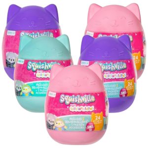 Kit Surpresa de 5 Pelúcias Squishmallows 5 cm para Crianças Squishville Colorido