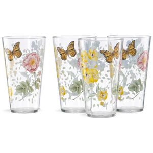 Conjunto de Copos 590mL para Qualquer Ocasião com Tema Floral Resistente à Quebra 4 Peças LENOX Colorido