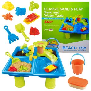 Mesa de Atividades Sensoriais para Areia Água e Outros com 24 Peças CLASSIC SAND Azul