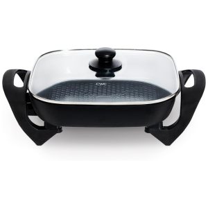 Frigideira Elétrica COOK WITH COLOR 30 cm x 30 cm Revestimento Cerâmico Antiaderente Livre de Substâncias Tóxicas 1400W Tampa de Vidro Controle de Temperatura