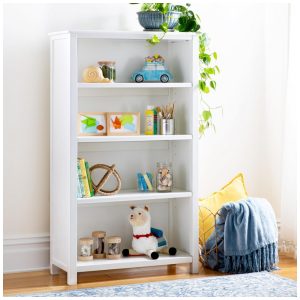 Estante infantil 4 prateleiras Guidecraft Taiga Branca em madeira pinus e MDF 137cm