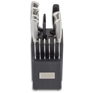 Conjunto de Facas em Aço Inoxidável com Bloco de Armazenamento 15 Peças Cuisinart Cinza