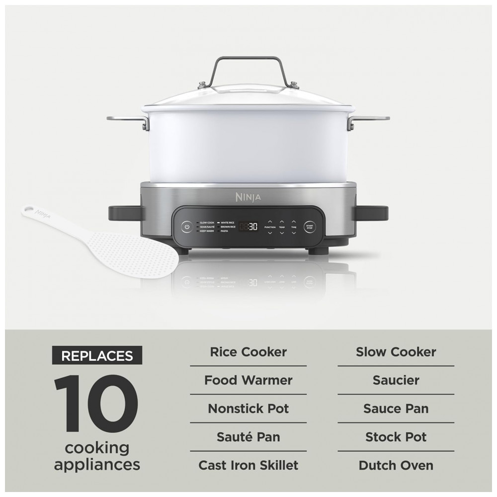 Ninja Foodi 615 litros Possible Cooker 6 em 1 Multi Cooker Branco/Aço Inoxidável - Imagem 8