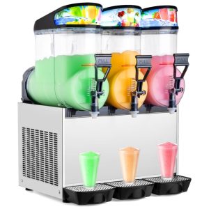 Máquina de Frozen ROVSUN 45L X 3 Tanques de Slushie Eficiente em Resfriamento para Casa Restaurante Bar e Festas