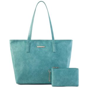 Bolsa de Ombro Feminina em Couro Sintético com Carteira Montana Azul