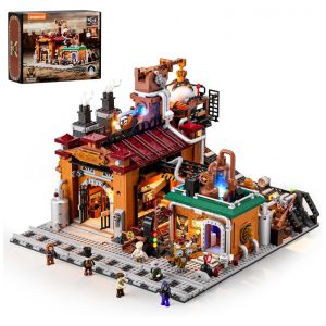 Conjunto de blocos de montar Lumibricks Steampunk Ore Factory fábrica de minério steampunk com iluminação LED 3138 peças