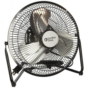 Ventilador de Mesa/Piso Comfort Zone Cradle Preto 23 cm 3 Velocidades Inclinável 180° Metal CZHV9B 110V