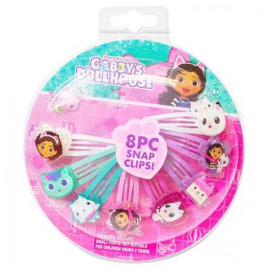 Presilhas de Cabelo Gabbys Dollhouse para Meninas - Kit com 8 Presilhas Coloridas Idade 3+Luv Her