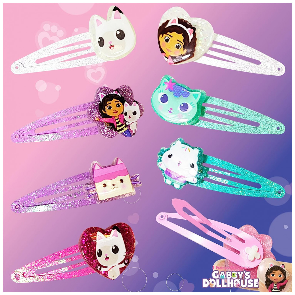 Presilhas de Cabelo Gabbys Dollhouse para Meninas - Kit com 8 Presilhas Coloridas Idade 3+,Luv Her - Imagem 5
