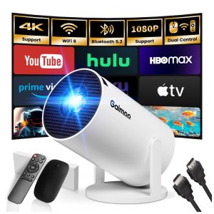 Projetor Mini Smart Gaimoo Branco WiFi 6 Bluetooth 4K GM200