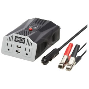 Inversor de Potência Automotivo 400W com 2 tomadas e 2 portas de carregamento USB TRIPP LITE PV400USB Cinza