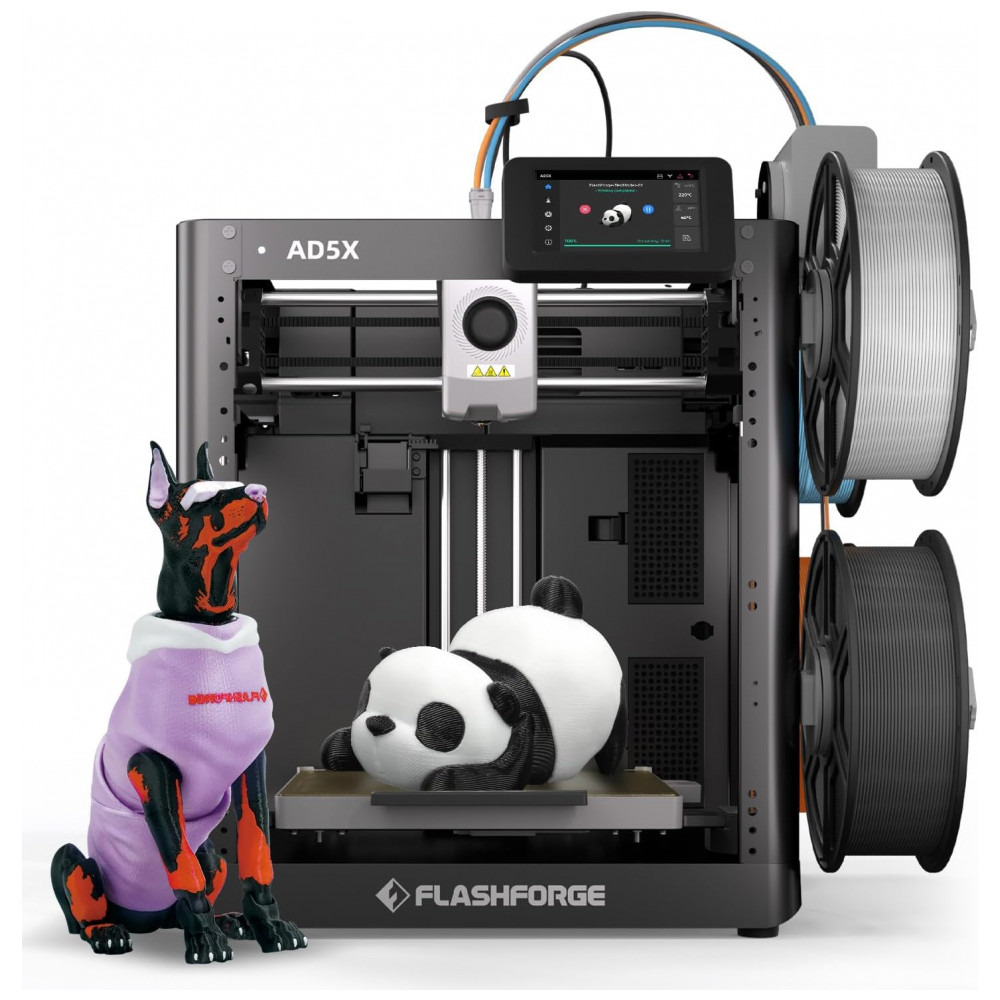 Imprima em 3D com a FLASHFORGE AD5X sem Filamento - Cores Múltiplas, Velocidade Alta de 600mm/s, Precisão, Calibração Automática, Extrusora Direta de
