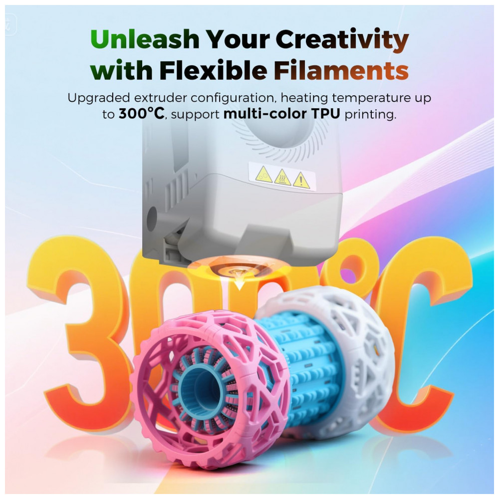 Imprima em 3D com a FLASHFORGE AD5X sem Filamento - Cores Múltiplas, Velocidade Alta de 600mm/s, Precisão, Calibração Automática, Extrusora Direta de - Imagem 4