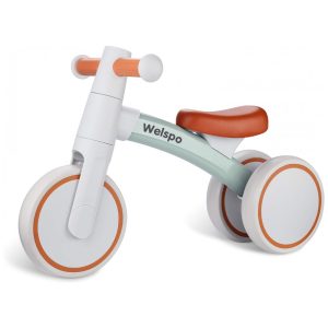 Bicicleta sem Pedal com 3 Rodas para Crianças de 1 a 3 Anos Welspo Laranja