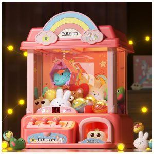 DOLIVE Claw Machine para Crianças Mini Máquina de Garra Unicórnio Rosa Jogo Eletrônico com Música para Idade 4 a 10+