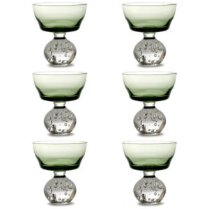 Taças de Champanhe Serax Eternal Snow por Bela Silva - Conjunto de 6 Taças Coupe Verdes Bebidas Flautas Luxuosas para Jantar em Casa com Vinho, Festa,