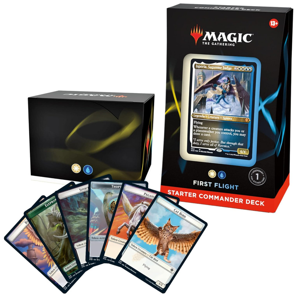 Magic The Gathering Starter Commander Deck – Primeiro Voo Branco e Azul Para Maiores de 13 Anos