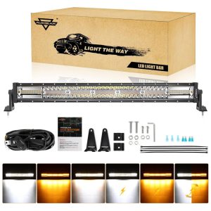 Barra LED Offroad com 18000 Lúmens e 2 Cores de Luz 180W Auxbeam Preto
