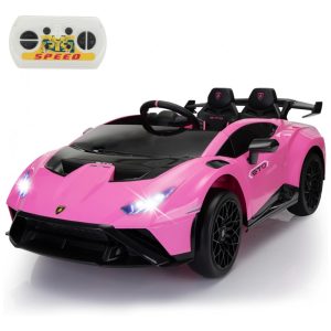 Carrinho Elétrico Infantil Lamborghini 24V Drift TOBBI Licenciado 2 Motores Controle Remoto 6-10km/h Rosa