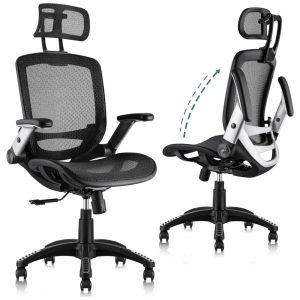 Cadeira de Escritório Reclinável Ajustável Ergonômica Giratória GABRYLLY PF 01 Preto