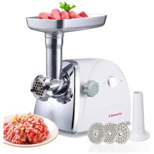 Moedor de Carne Elétrico Profissional 3 Lâminas para Moagem Aço Inoxidável 800W 110v SUNMILE SM G31 Prateado