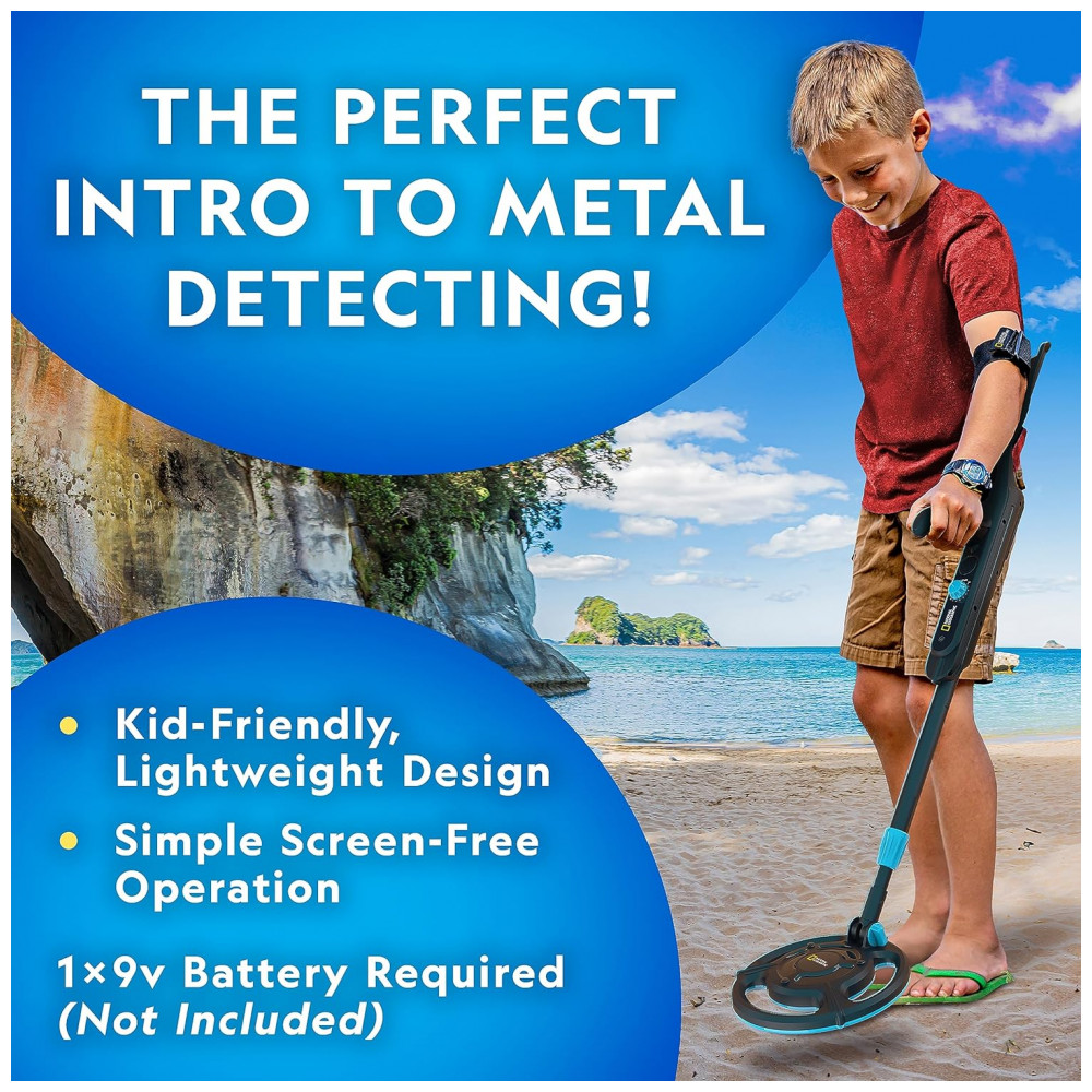 Detector de Metais Iniciantes – Kit STEM para Crianças, Busca de Tesouros no Quintal e Praia, Presente Criativo, National Geographic - Imagem 2