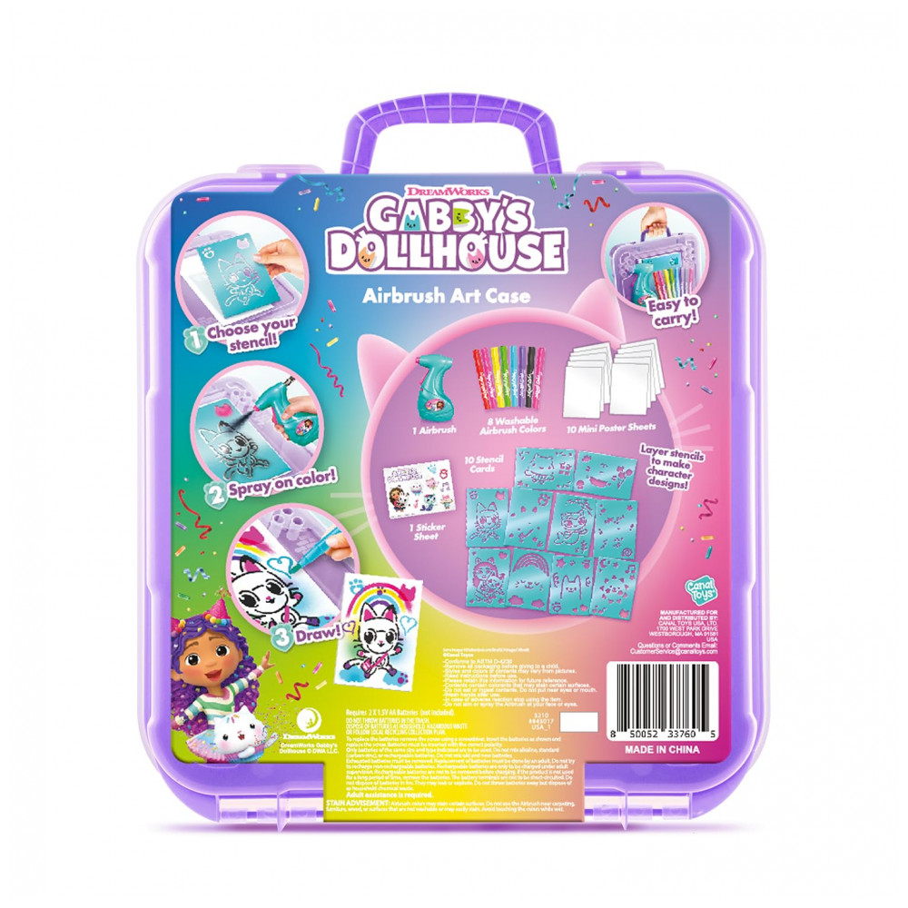 Maleta de Arte Gabbys Dollhouse Airbrush! Crie Pôsteres Incríveis com Estênceis e Airbrush! Canal Toys - Imagem 4