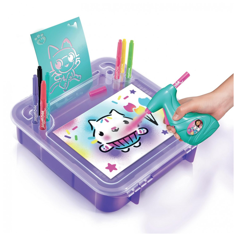 Maleta de Arte Gabbys Dollhouse Airbrush! Crie Pôsteres Incríveis com Estênceis e Airbrush! Canal Toys - Imagem 5