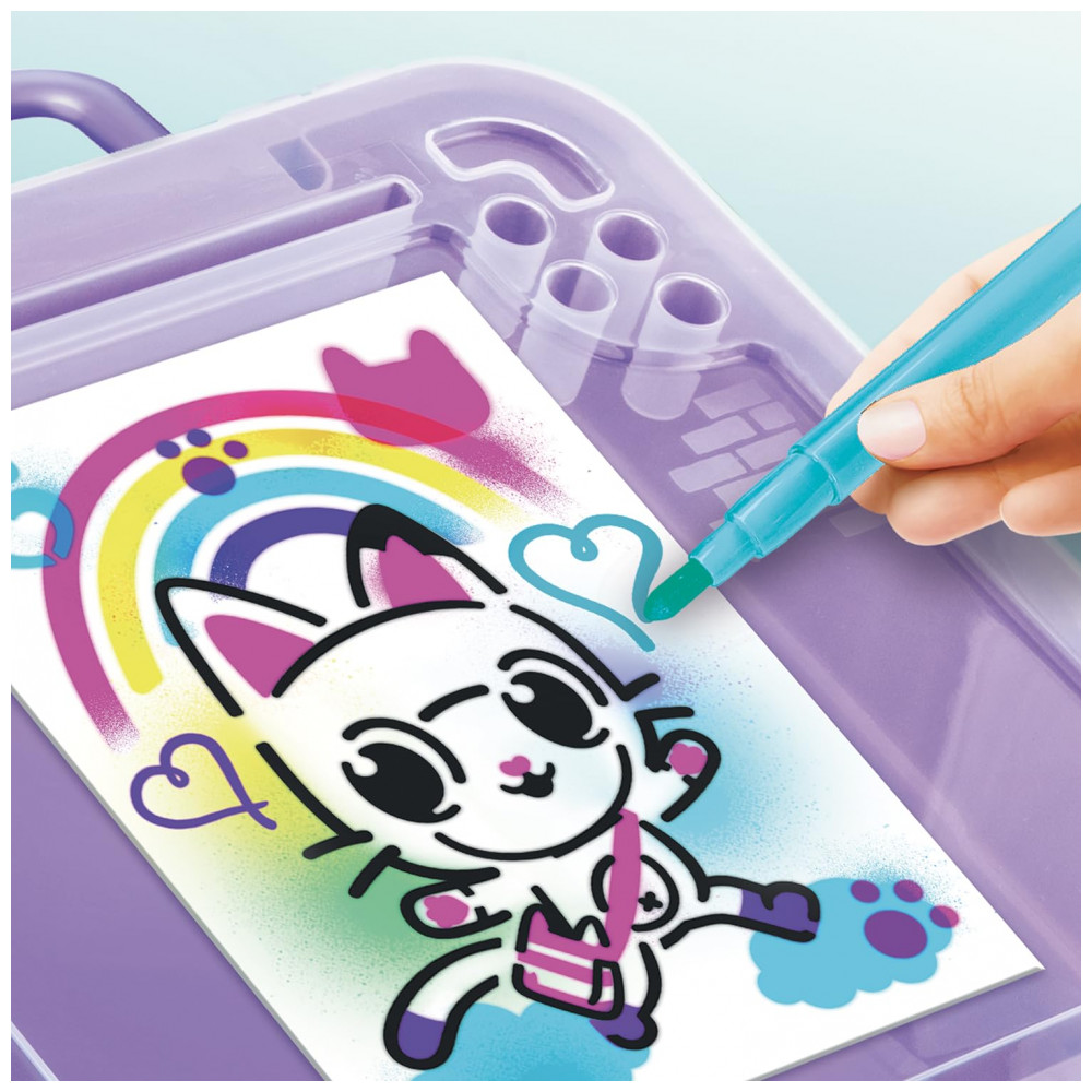 Maleta de Arte Gabbys Dollhouse Airbrush! Crie Pôsteres Incríveis com Estênceis e Airbrush! Canal Toys - Imagem 7