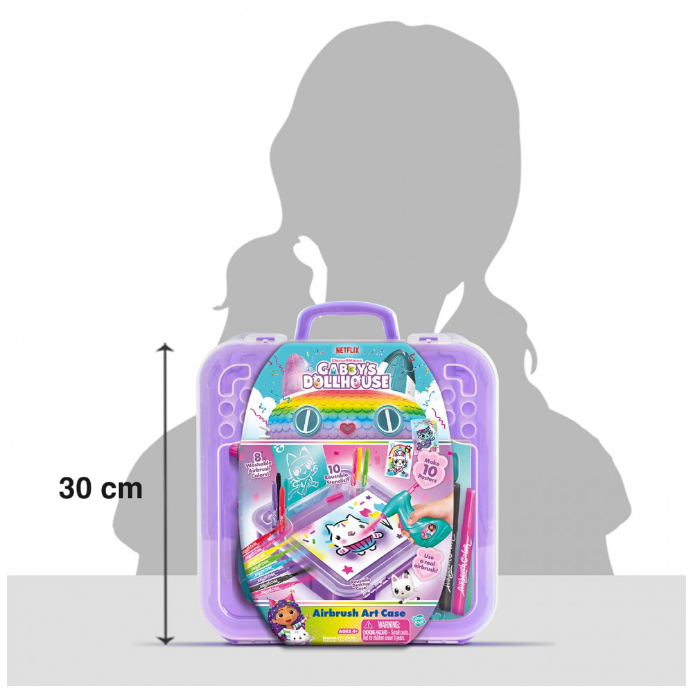 Maleta de Arte Gabbys Dollhouse Airbrush! Crie Pôsteres Incríveis com Estênceis e Airbrush! Canal Toys - Imagem 10
