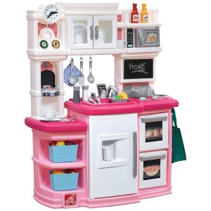 Cozinha Infantil Durável com Luzes e Sons Cozinha de Brinquedo de Plástico Step2 Rosa