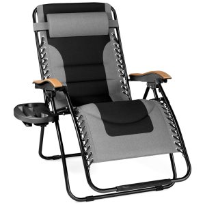 Cadeira Reclinável Ajustável Gravidade Zero com Apoio de Cabeça PHI VILLA Cinza