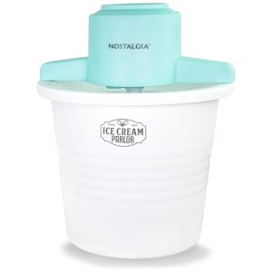 Máquina de Sorvete Elétrica Nostalgia Parlor Style: Faça Sorvete Macio e Gelato em Minutos - Aparelho Divertido para Cozinha 378 litros Branco
