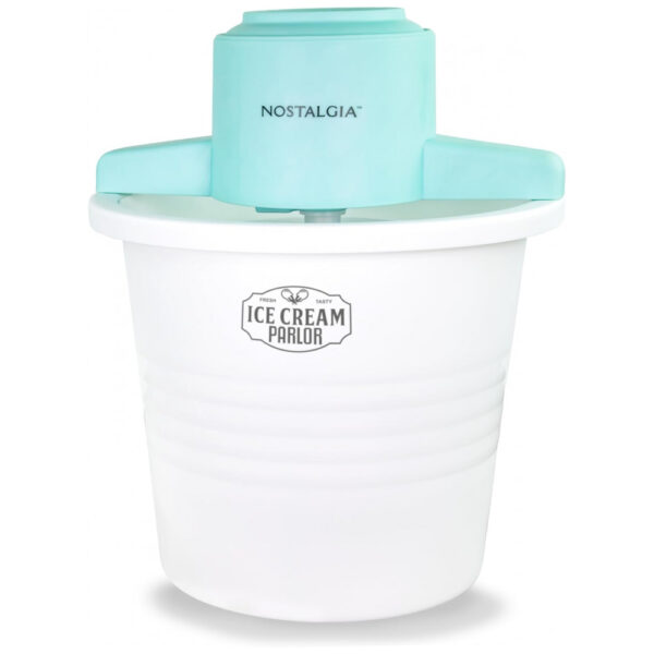 Máquina de Sorvete Elétrica Nostalgia Parlor Style: Faça Sorvete Macio e Gelato em Minutos - Aparelho Divertido para Cozinha 3,78 litros Branco