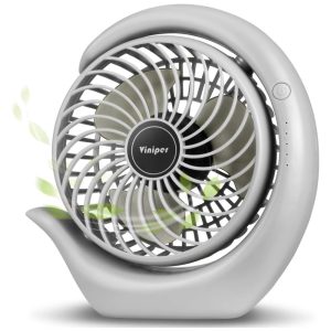 Ventilador de Mesa Portátil com 3 Velocidades Recarregável 110V Viniper Cinza
