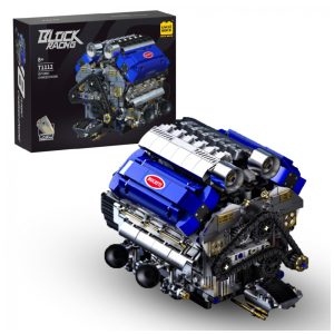Kit STEM Modelo de Motor V8 UNCLE BRICK Motorizado com 1288 Peças para Montagem e Simulação de Funcionamento