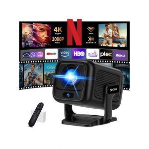 Mini Projetor Coolid C3 Foco e Quadro Automático WiFi 6 Bluetooth 5.4 Preto 1080P Suporte 4K