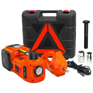 Kit de Macaco Elétrico E-HEELP 5Ton 12V Elevador Hidráulico para Carros Faixa de Elevação de 1549-5307 cm com Chave de Impacto Elétrica para Troca de