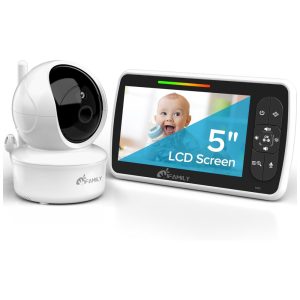 Babá Eletrônica iFamily com Tela de 127 cm e Bateria de 30h - Controle Remoto PTZ Áudio Duplo Visão Noturna Termômetro Alcance 300m