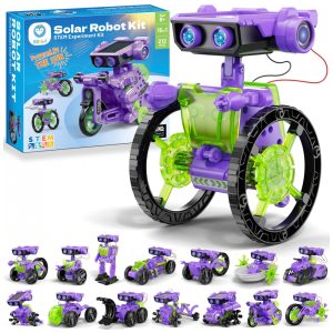 Sillbird Kit Robótico Solar STEM 15 em 1 com 212 Peças - Brinquedo Educacional para Crianças de 8 a 12 Anos Energia Solar e Bateria