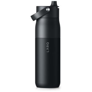 Garrafa Térmica para Água 1L em Aço Inoxidável com Alça de Silicone Embutida e sem BPA LARQ Bottle Swig Top Preto