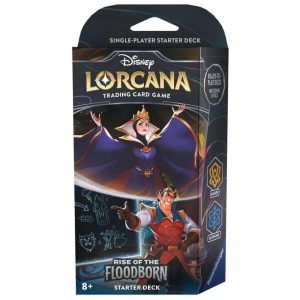 Jogo de Cartas Disney Lorcana Rise of the Floodborn TCG Starter Deck Âmbar e Safira para Crianças de 8 Anos ou Mais Ravensburger