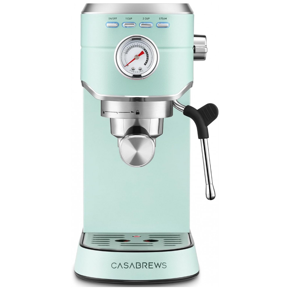 Máquina de Café Expresso CASABREWS CM5418 20 Bar, Cappuccino com Vaporizador de Leite, Aço Inoxidável, 1350W, Verde Pastel, 3,4 litros
