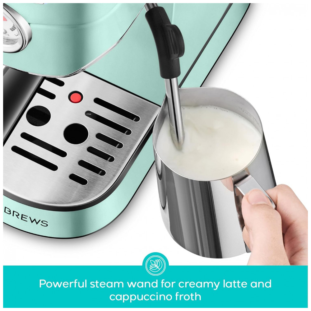 Máquina de Café Expresso CASABREWS CM5418 20 Bar, Cappuccino com Vaporizador de Leite, Aço Inoxidável, 1350W, Verde Pastel, 3,4 litros - Imagem 3