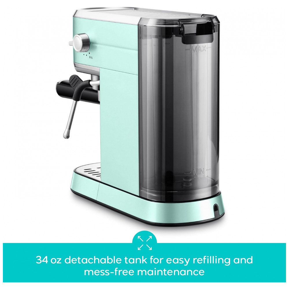 Máquina de Café Expresso CASABREWS CM5418 20 Bar, Cappuccino com Vaporizador de Leite, Aço Inoxidável, 1350W, Verde Pastel, 3,4 litros - Imagem 5