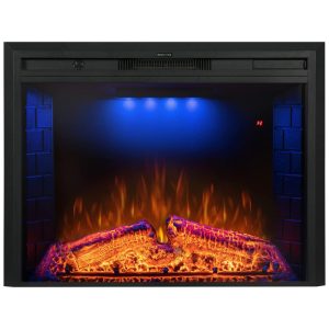 Lareira Elétrica de Embutir A62x78L com Proteção contra Superaquecimento e Chamas Ajustavel 110V 1500W Benrocks Preta